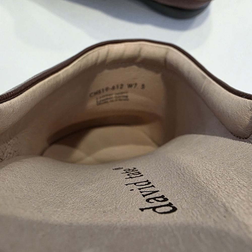 David Tate Brown Leather Mule Women's Size 7.5 W Like New - Picture 9 of 15